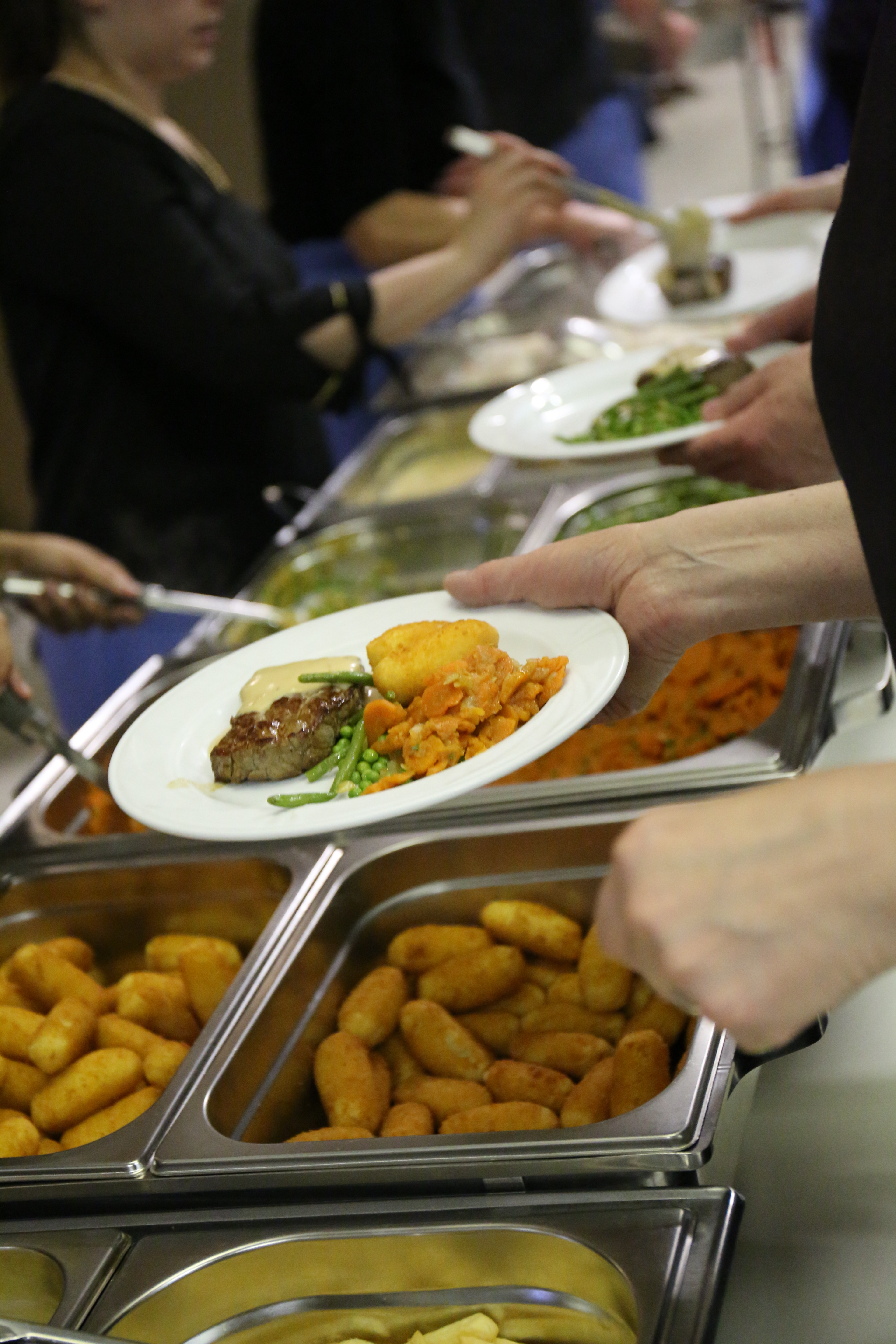 Koud buffet opstelling