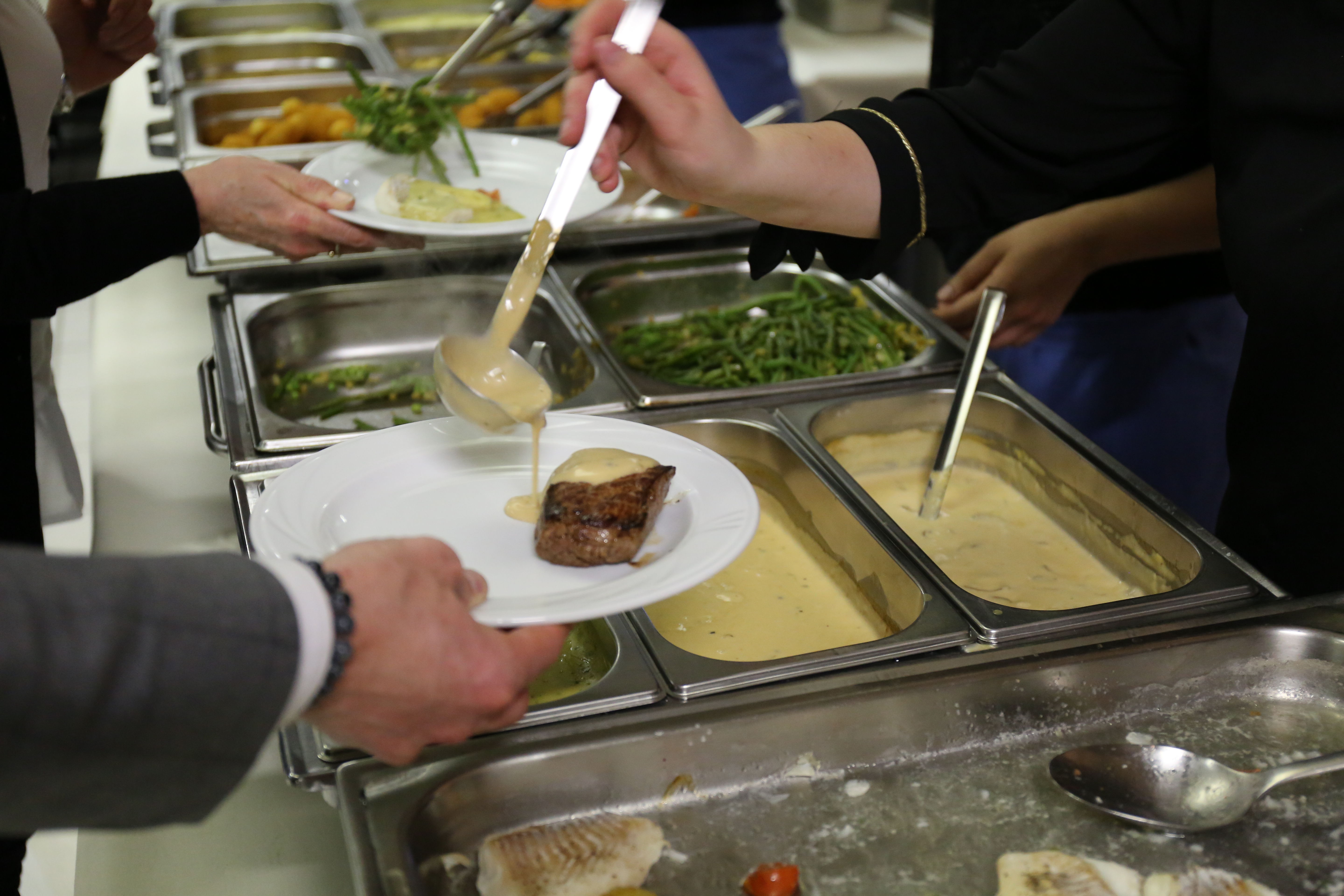 Koud buffet opstelling